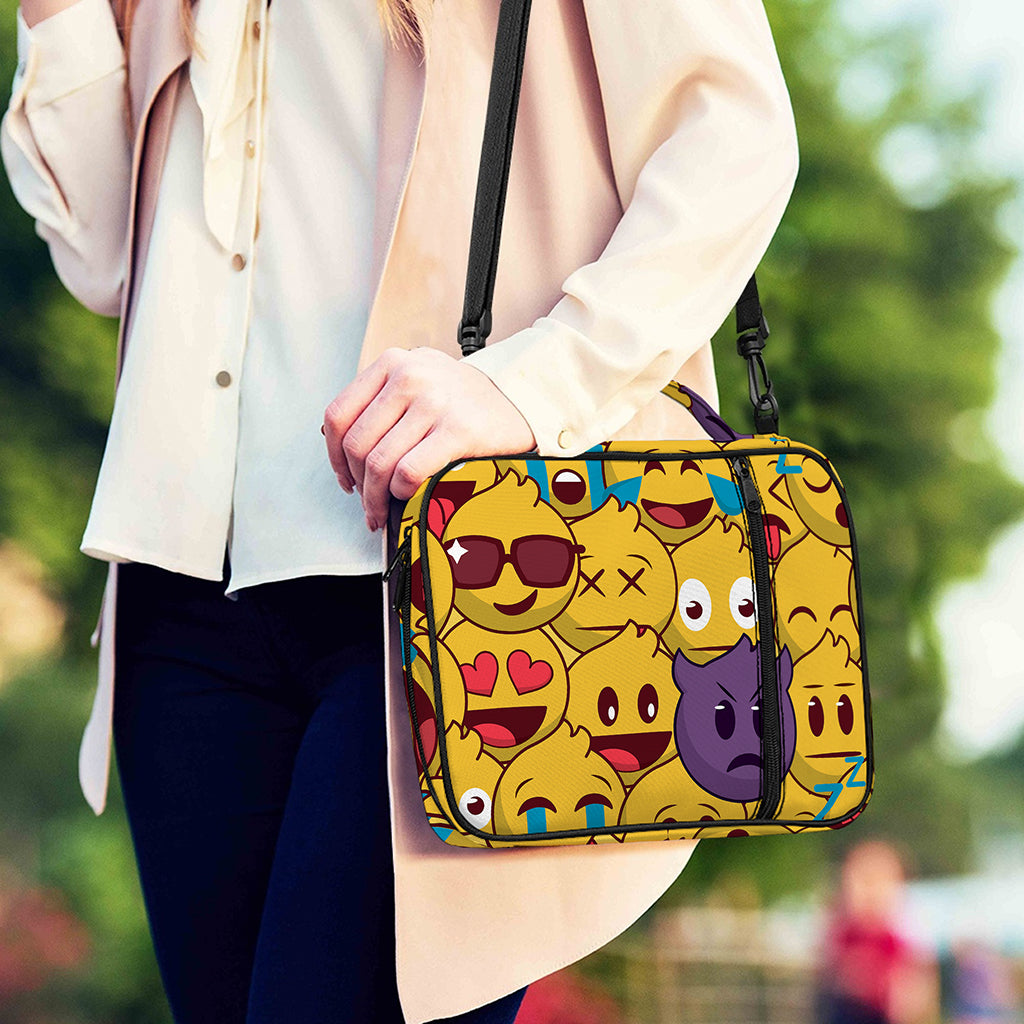 Cute Emoji Pattern Print Shoulder Strap Bible Bag