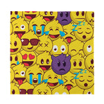 Cute Emoji Pattern Print Silk Bandana