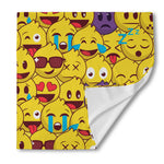 Cute Emoji Pattern Print Silk Bandana