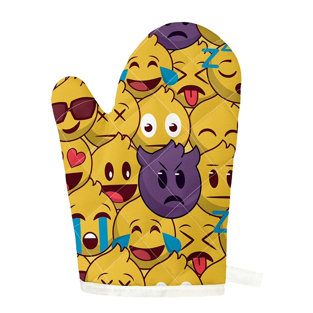 Cute Emoji Pattern Print Single Oven Mitt