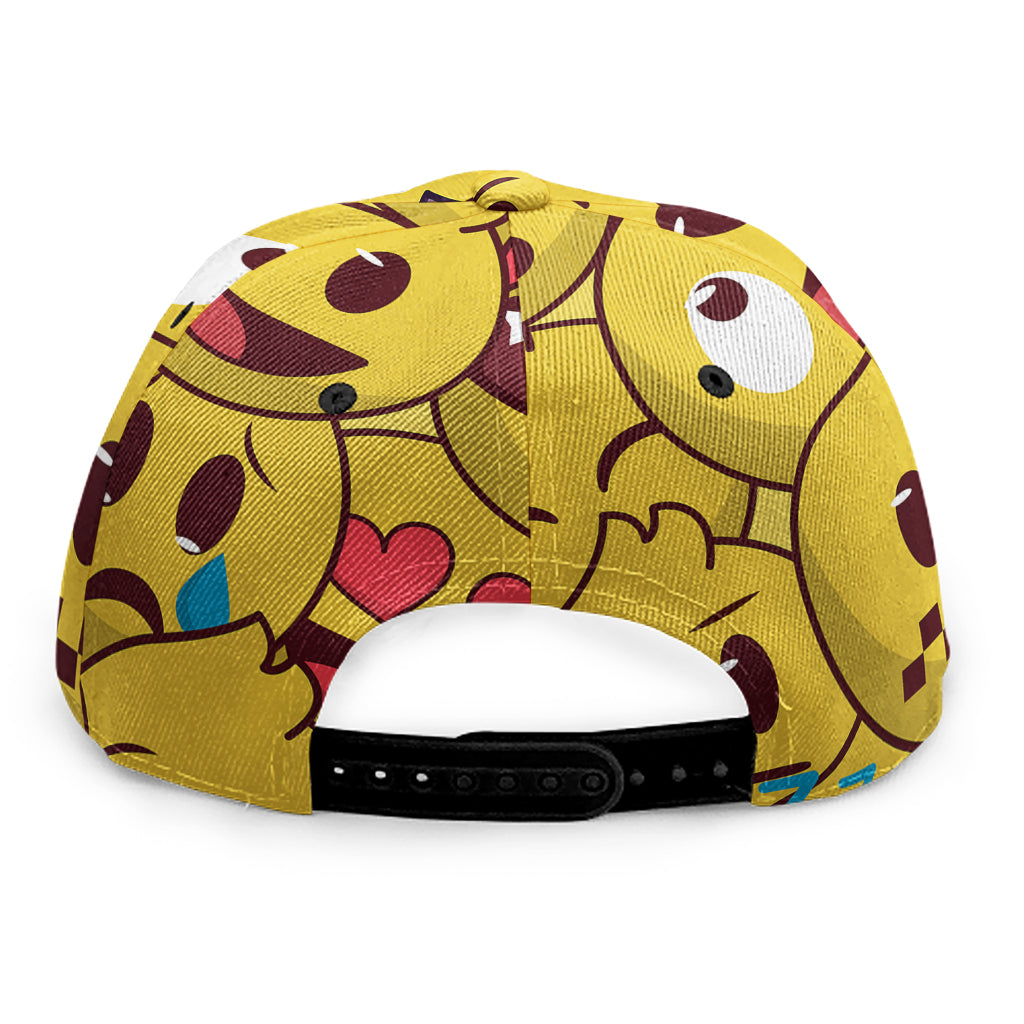 Cute Emoji Pattern Print Snapback Cap