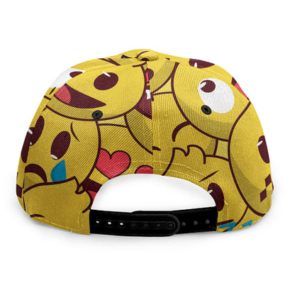 Cute Emoji Pattern Print Snapback Cap