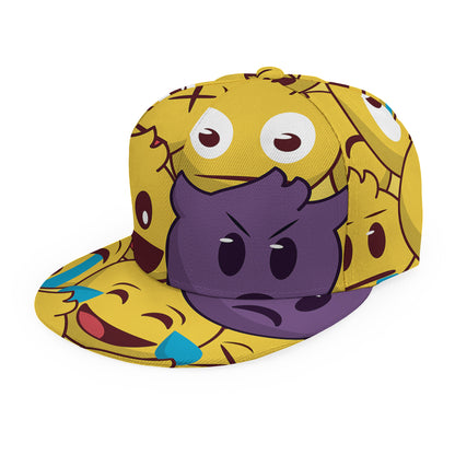 Cute Emoji Pattern Print Snapback Cap