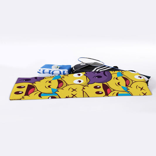 Cute Emoji Pattern Print Sports Towel