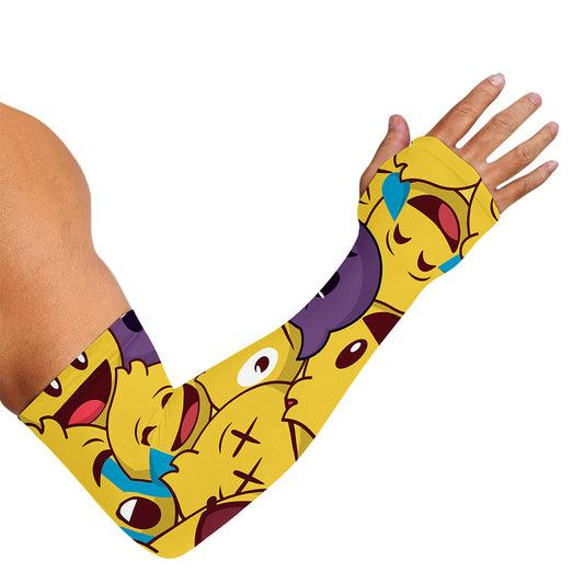 Cute Emoji Pattern Print Sun Protection Arm Sleeves