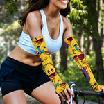 Cute Emoji Pattern Print Sun Protection Arm Sleeves