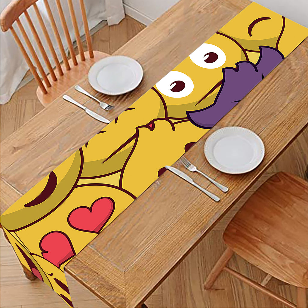 Cute Emoji Pattern Print Table Runner