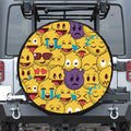Cute Emoji Pattern Print Tire Cover