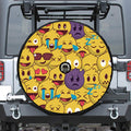 Cute Emoji Pattern Print Tire Cover With Camera Hole