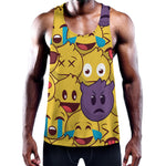 Cute Emoji Pattern Print Training Tank Top