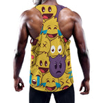 Cute Emoji Pattern Print Training Tank Top