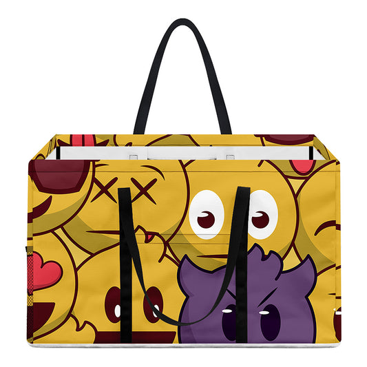 Cute Emoji Pattern Print Utility Tote Bag