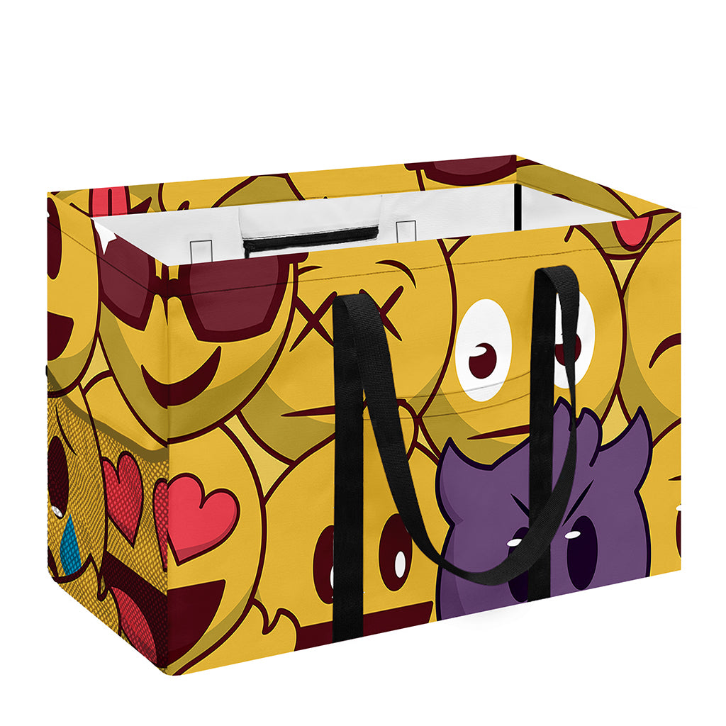 Cute Emoji Pattern Print Utility Tote Bag