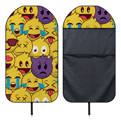 Cute Emoji Pattern Print Waterproof Car Seat Cover