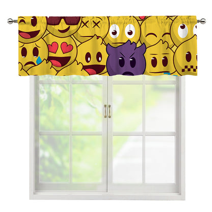Cute Emoji Pattern Print Window Valance