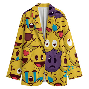 Cute Emoji Pattern Print Women's Blazer