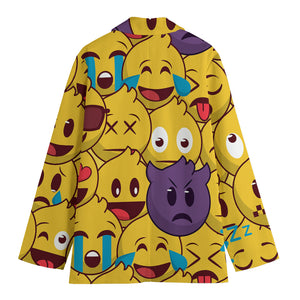 Cute Emoji Pattern Print Women's Blazer