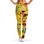 Cute Emoji Pattern Print Women's Leggings