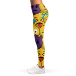 Cute Emoji Pattern Print Women's Leggings