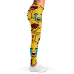 Cute Emoji Pattern Print Women's Leggings