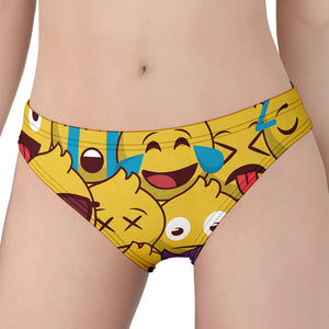 Cute Emoji Pattern Print Women's Panties