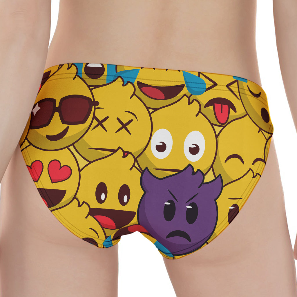 Cute Emoji Pattern Print Women's Panties