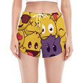 Cute Emoji Pattern Print Women's Split Running Shorts