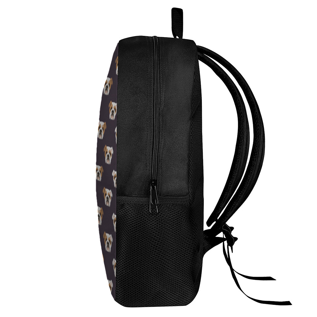 Cute English Bulldog Pattern Print 17 Inch Backpack
