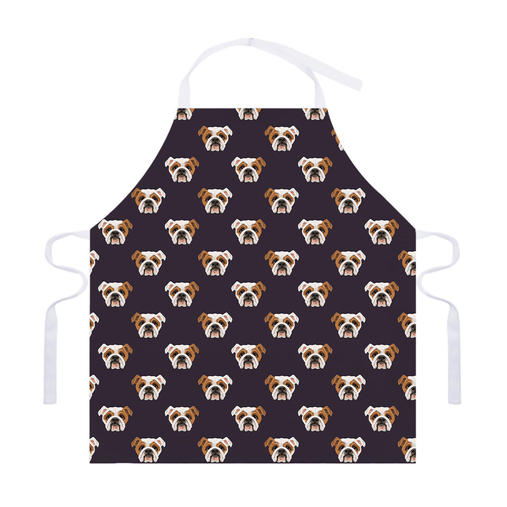 Cute English Bulldog Pattern Print Adjustable Apron