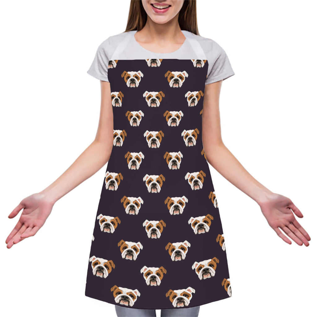 Cute English Bulldog Pattern Print Adjustable Apron