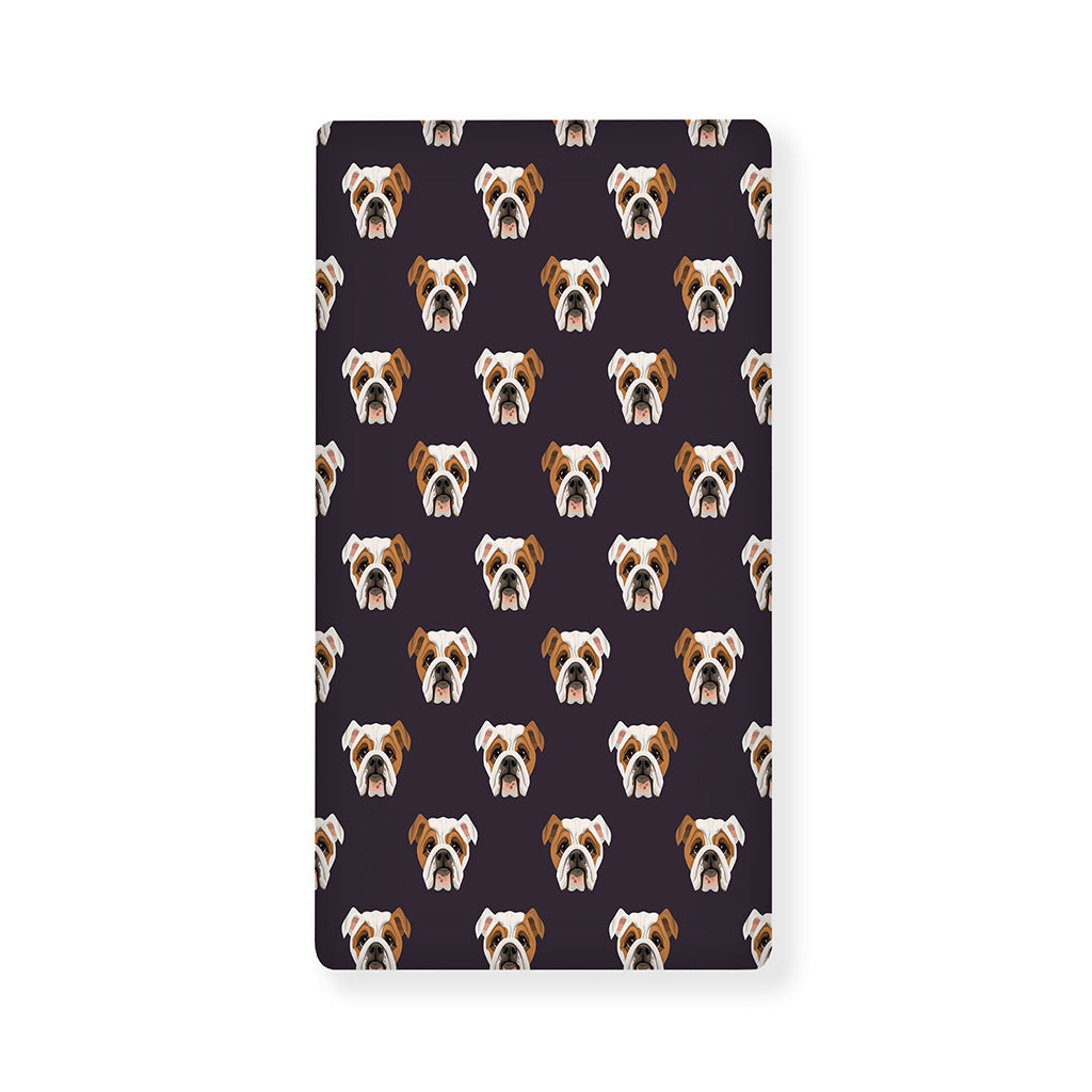 Cute English Bulldog Pattern Print Baby Crib Sheet