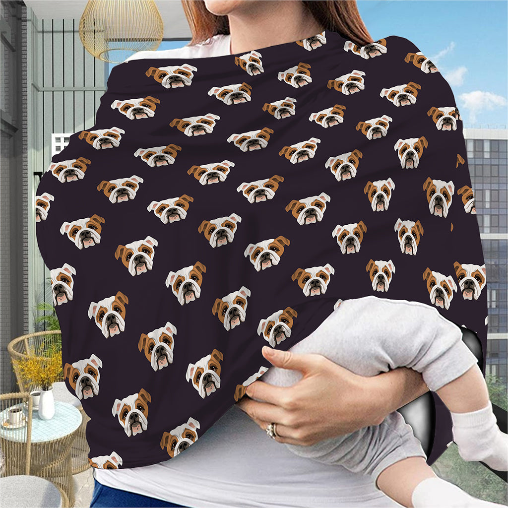 Cute English Bulldog Pattern Print Baby Seat Cover