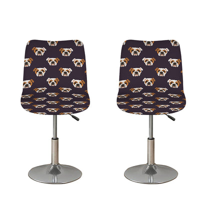 Cute English Bulldog Pattern Print Bar Stool Covers