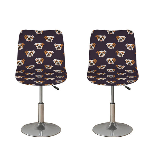 Cute English Bulldog Pattern Print Bar Stool Covers