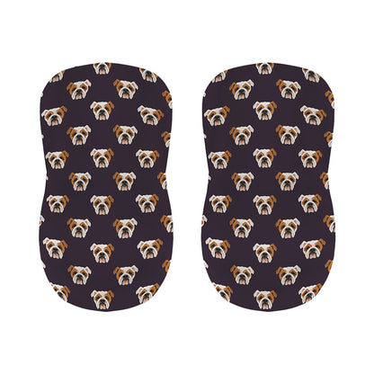 Cute English Bulldog Pattern Print Bar Stool Covers