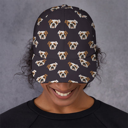 Cute English Bulldog Pattern Print Baseball Cap