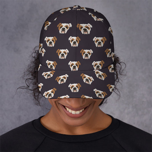 Cute English Bulldog Pattern Print Baseball Cap