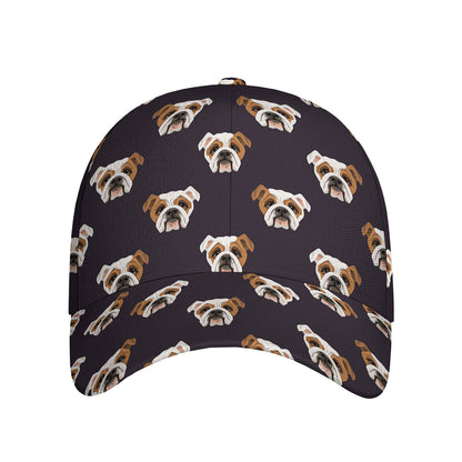 Cute English Bulldog Pattern Print Baseball Cap