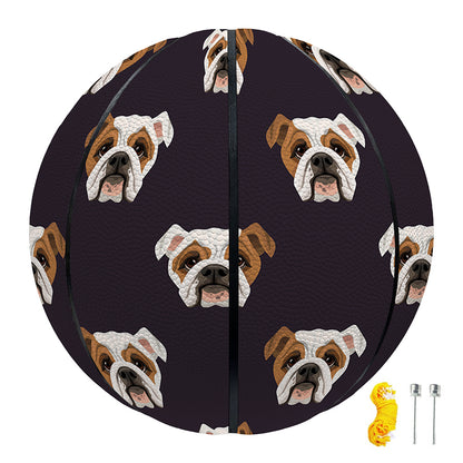 Cute English Bulldog Pattern Print Basketball