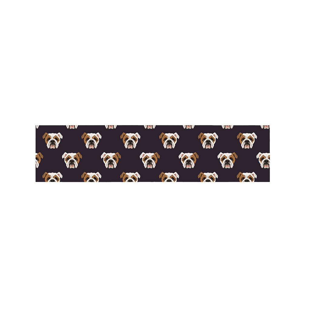 Cute English Bulldog Pattern Print Bed Runner