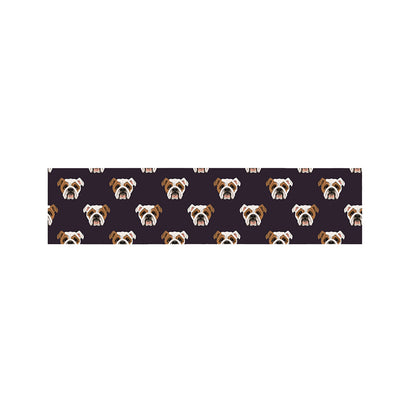 Cute English Bulldog Pattern Print Bed Runner