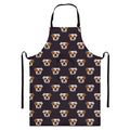 Cute English Bulldog Pattern Print Bib Apron With Pocket