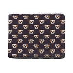 Cute English Bulldog Pattern Print Bifold Wallet