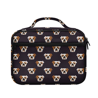 Cute English Bulldog Pattern Print Briefcase Bible Bag