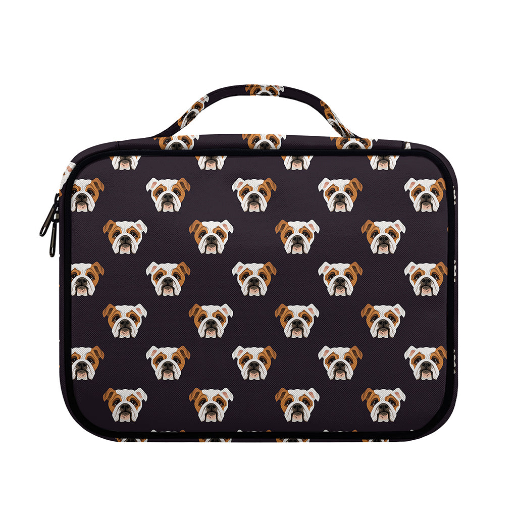 Cute English Bulldog Pattern Print Briefcase Bible Bag
