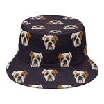 Cute English Bulldog Pattern Print Bucket Hat
