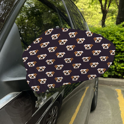 Cute English Bulldog Pattern Print Car Side Mirror Covers