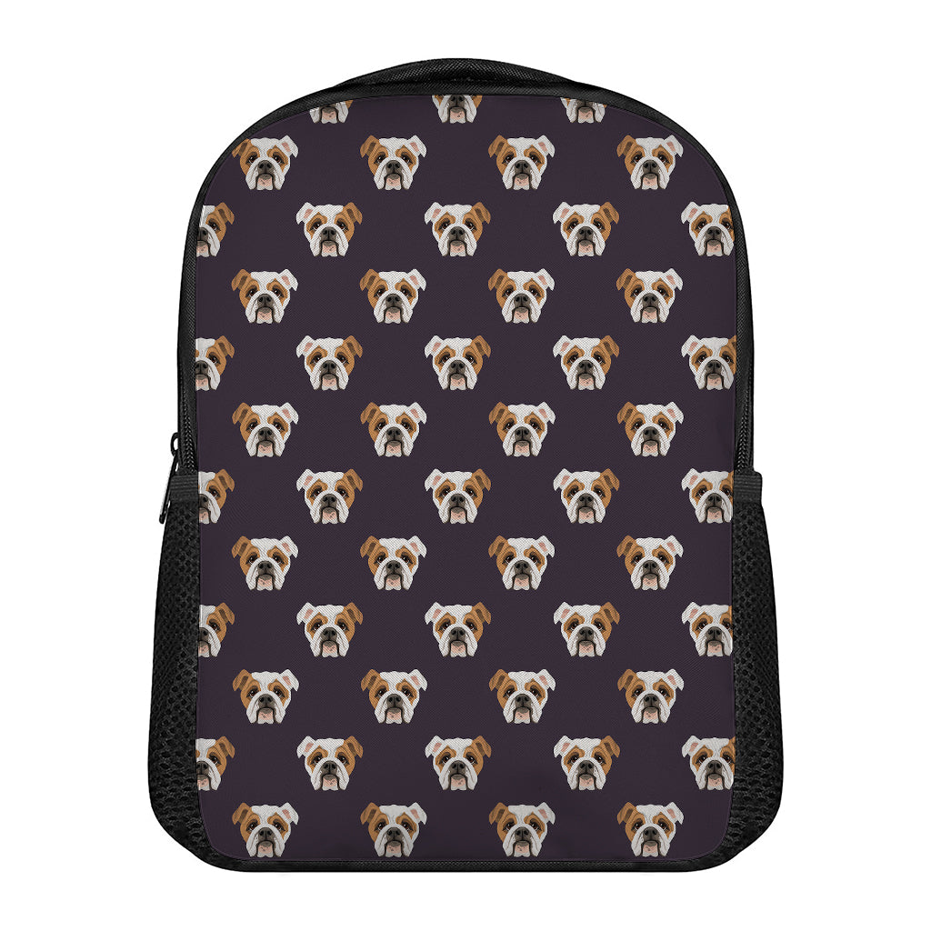 Cute English Bulldog Pattern Print Casual Backpack