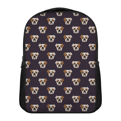 Cute English Bulldog Pattern Print Casual Backpack