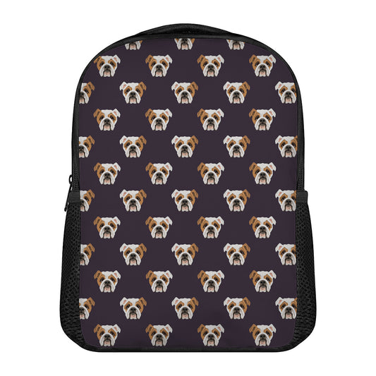Cute English Bulldog Pattern Print Casual Backpack